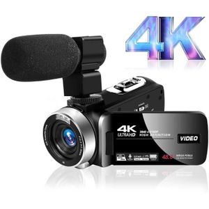 Stabilisateur Portable Parasoleil Cam/éscope 4K Camescope Ultra HD 30MP Cam/éscope Zoom Num/érique 18X Cam/éra Vid/éo /Écran IPS 3,0 Tactile Rotatif Cam/éra Vlogging pour YouTube avec Microphone