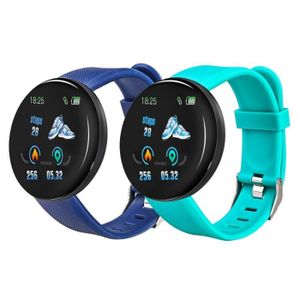 MONTRE CONNECTÉE Montre connectée,2 pièces D18 Bluetooth montre intelligente hommes femmes tension artérielle Smartwatch Sport - Type blue-green