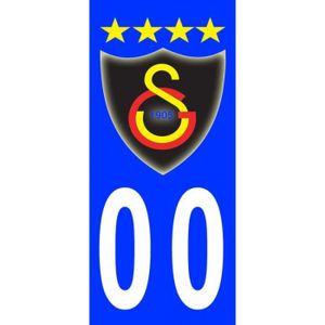 2X Stickers Plaques D/'immatriculation Auto Galatasaray FC T2 Fond Bleu