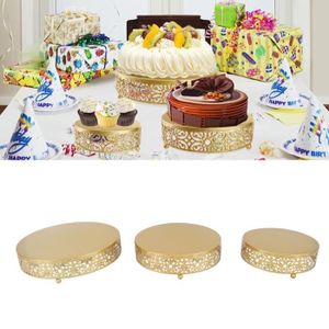 Omabeta Support à gâteau doré Support à gâteaux doré en fer décoratif, 3  pièces, support à cupcakes Stable et détachable table pour