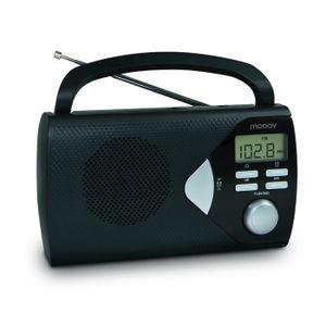 RADIO CD CASSETTE Radio portable AM/FM avec fonction réveil - noir -