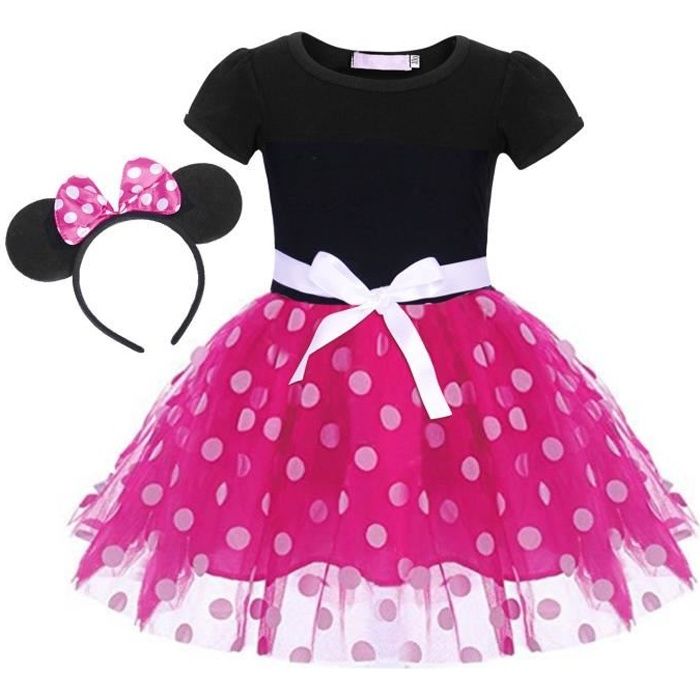 Minnie Mouse Robe pour 2-8 ans Fille Princesse Robe Enfants Fête d’