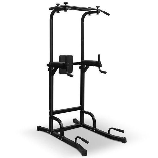 sogesfurniture Multifunctional Roman Chair on Stand Adjustable Height Traction Station for Men Bodybuilding Abdominal Fitness Armrests, Adjustable