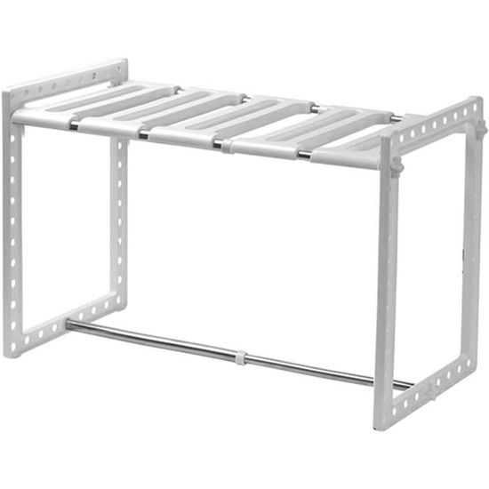 Étagère Extensible Iris Ohyama - Pour Placard, Sous évier - Réglable 42-70 Cm, Charge 5 Kg, Blanc