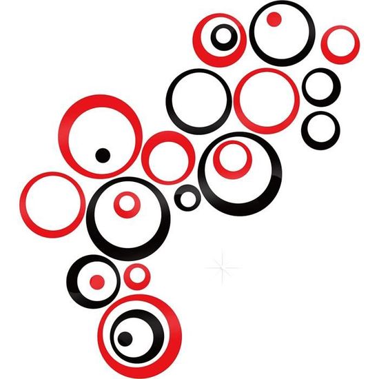 24 Pièces Sticker Mural Cercle 3D, Acrylique Miroir Décalques