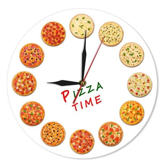 Horloge murale de 12 pouces avec signe de Zone de Pizza horloges de cuisine à piles décor mural pour objet decoratif ZSP-21257