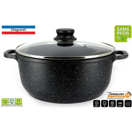 Faitout Lacor 24 Cm - Inox 18/10 - Fond Triple Sandwich - Compatible Induction