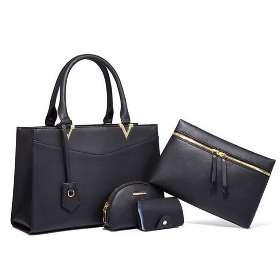 DORRISO Ensemble 4 Pièces Sacs à Main Femmes Antivol - Sac Bandoulière, Pochette Et Porte-Cartes