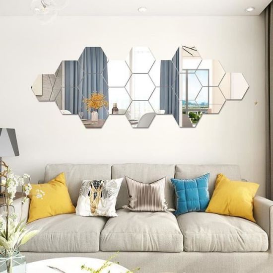 Autocollants Muraux Miroirs Triangulaires En Acrylique - Lot De 14 (côté 15 Cm) - Décor Amovible Pour Chambre, Salon