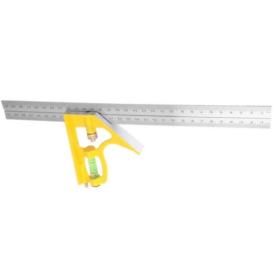 Rapporteur à Angle Réglable 30,5 Cm - Équerre Combinaison Règle Carrée Niveau Mesure