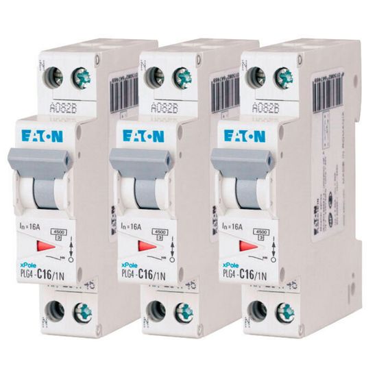 Lot De 5 Disjoncteurs 16A Phase+Neutre - Courbe C - 4.5kA - Protection Circuit Électrique