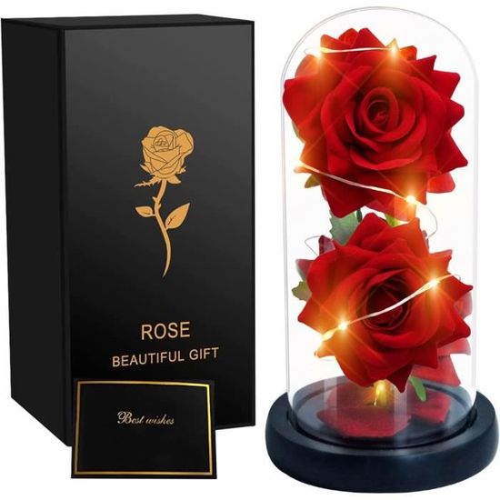 La Belle et la Bête Lampe Rose dans le dôme en verre, Fleur