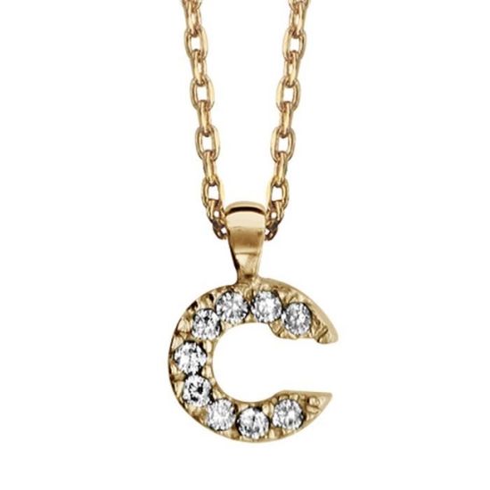 Médaillon Pendentif En Forme De Cœur Plaqué Or Avec Lettre C - 2 Cm - Bel état