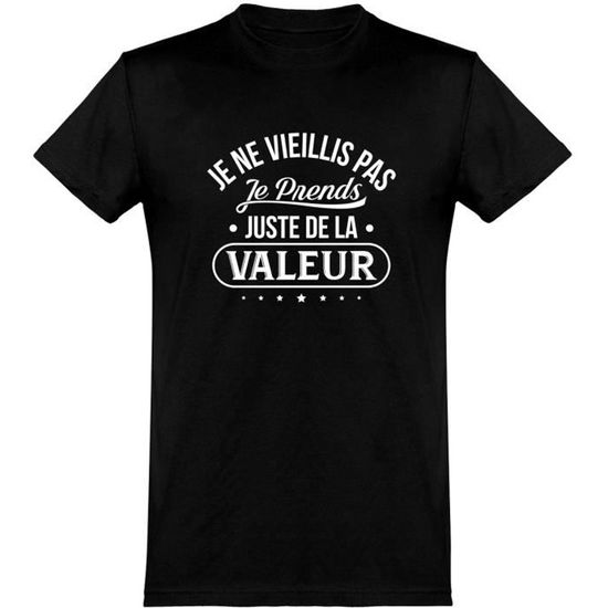 tee shirt homme humour | Cadeau imprimé en France | 100% coton, 185gr |  je ne vieillis pas