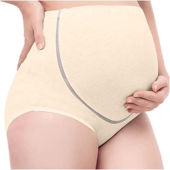 Femmes taille haute sous vetements femme enceinte elasticite reglable culotte de materniteBeige Beige Cdiscount Pret a Porter