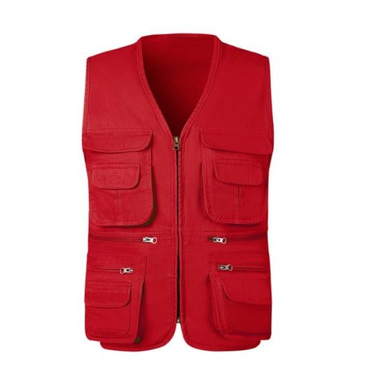 Gilet De Chasse/pêche Vintage USA Années 40 - Rouge - Taille M - Poches Talon Oiseaux