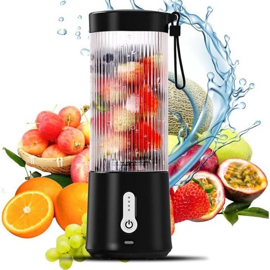 Mixeur Smoothie Portable USB Rechargeable Osmond – 12 Lames, 3 Vitesses, 450 Ml – Parfait Pour Voyages