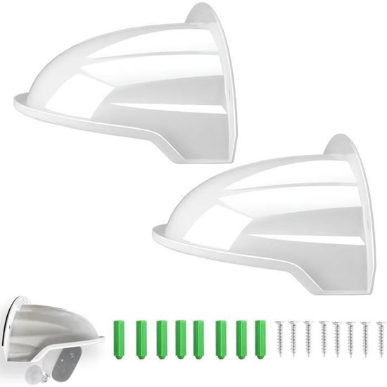 E-Horde Housse Protection Caméra Surveillance Blanc - 2pcs, Anti-Pluie/UV
