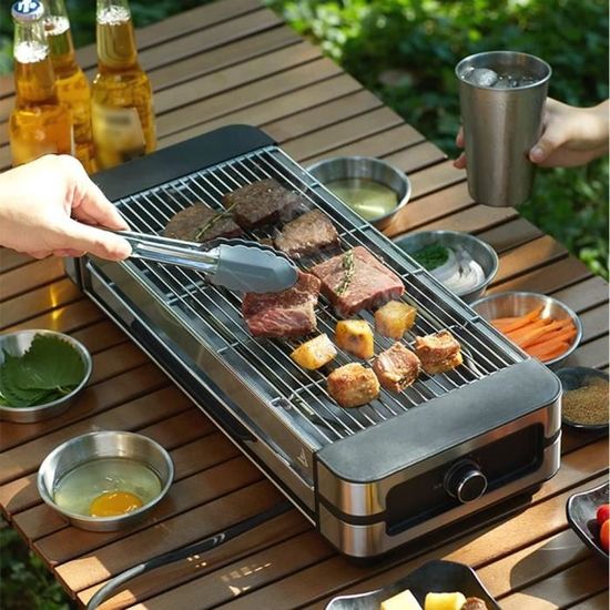 Tuesoa Plancha Électrique Sans Fumée 1200W - Gril Antiadhésif Pour Grillades, Barbecue, Crêpes Et Pancakes