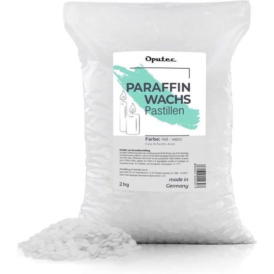Cire De Colza En Pastilles Oputec - 2KG Pour Bougies Maison, Point Fusion 62-65°C