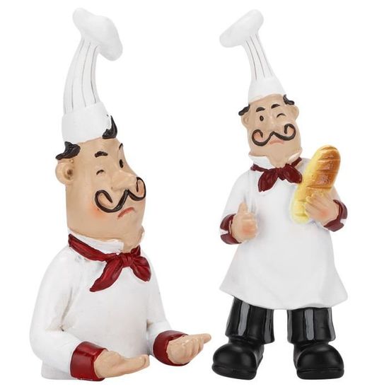 Tbest Kitchen Chef Decor Statue, Chef Figurines Wall Hooks Adhesive
