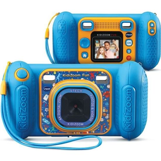 VTech - KidiZoom Fun Bleu, Appareil Photo Numérique Enfant 9 en 1, Photos et Vidéos, Écran Couleur