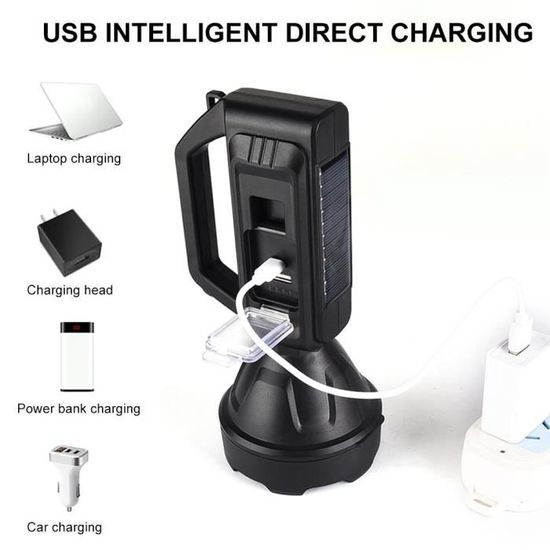 Générique Lampe Torche Solaire | Lampe Torche à Manivelle Et Énergie Solaire - Lampe Puissante Avec Longue Portée Et Sifflet Pour Toute La Famille Et Adultes