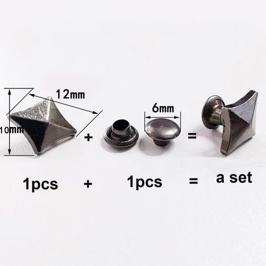 Swpeet Lot De 160 Paires De Rivets Métalliques 4 Couleurs 7 Mm X 9,5 Mm - Parfait Pour Cuir, Bricolage Punk Et Créations Mode