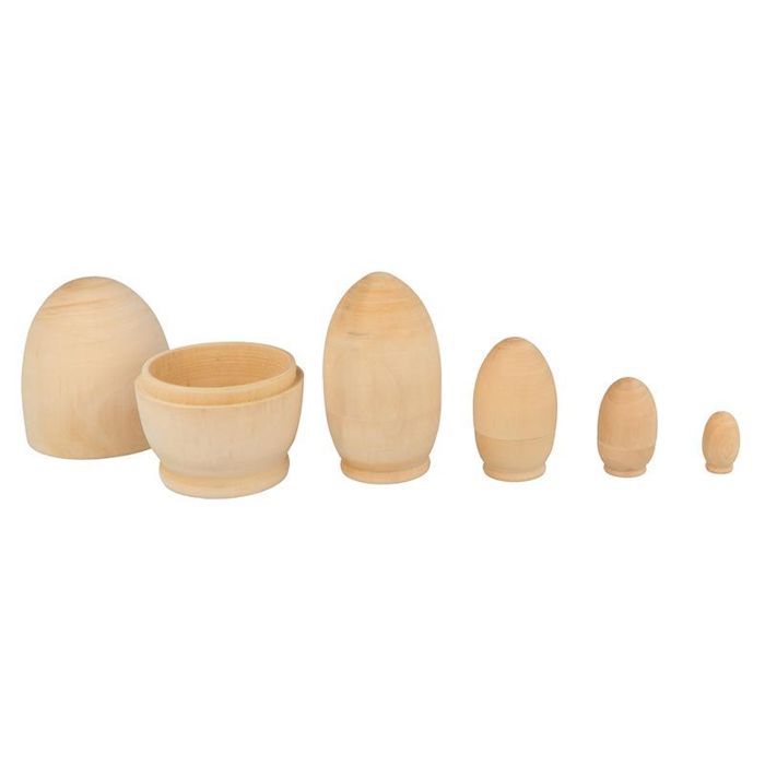 Oeufs Matriochka en bois à décorer - 5 pcs