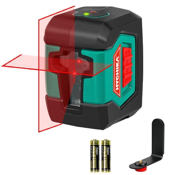 Niveau Laser, HYCHIKA 15M Autonivelant avec Deux Module Laser (Alternant Lignes Simples et Doubles), 360° Laser Rotatif avec Suppor