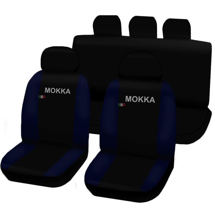 Housses de siège deux-colorés pour Opel Mokka - noir bleu