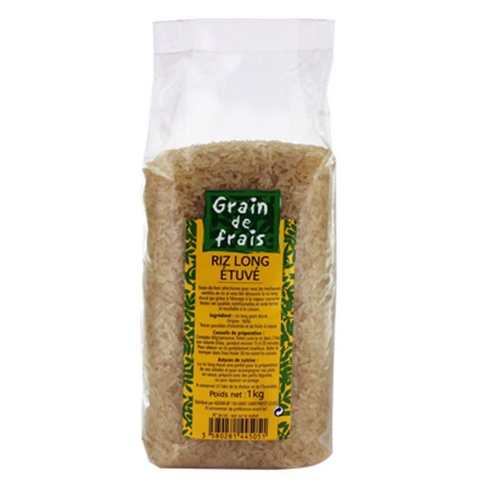 Riz long étuvé Grains de frais - 1 kg