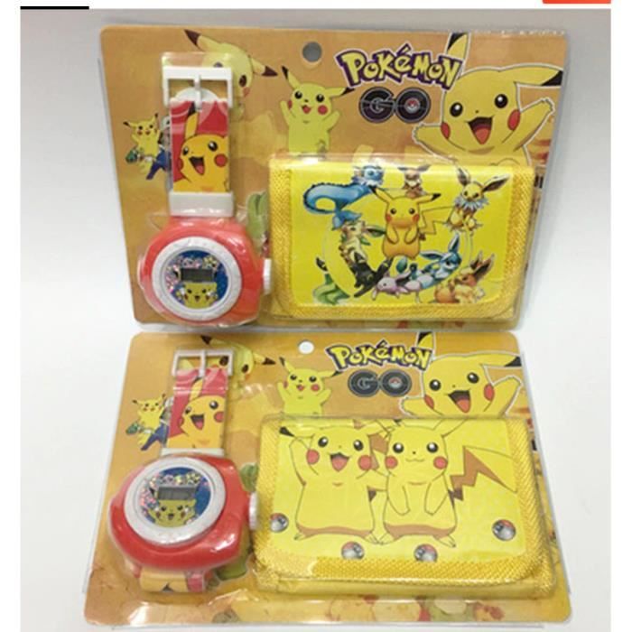 Ensemble Montre +projecteur + Portefeuille POKEMON PIKACHU