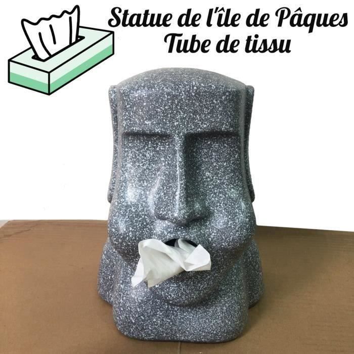 Boîte à mouchoirs de statue de Pâques, une statue d'une serviette en papier!