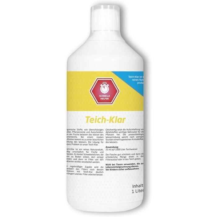 Clarificateur pour bassin 1 l Pour eau de bassin cristalline Absorbe les restes organiques dans l'étang à poisson Clarificateur po
