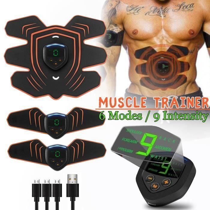 Appareil Abdo USB EMS LCD Muscle Entraînement Stimulateur Rechargeable Pr16813