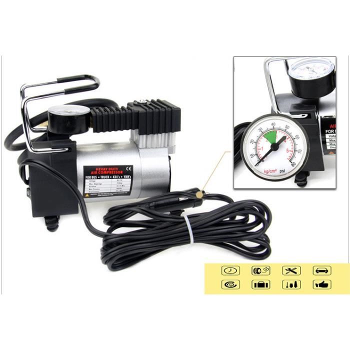Pompe portative de compresseur d'air, gonfleur de pneu 12V Digital, moto, vélo et autres pneumatiques
