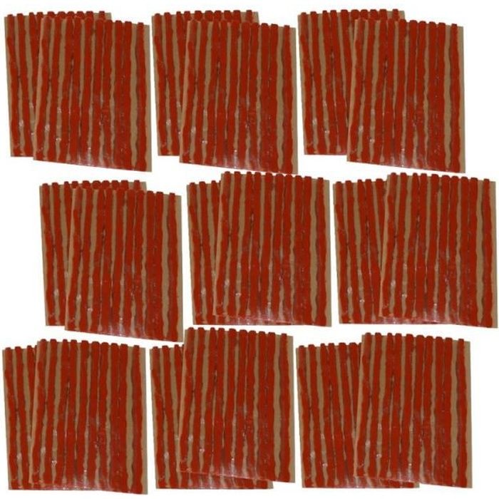 Lot de 100 mèches longues 10 cm(6 mm) pour kit de réparation de pneu voiture auto mot