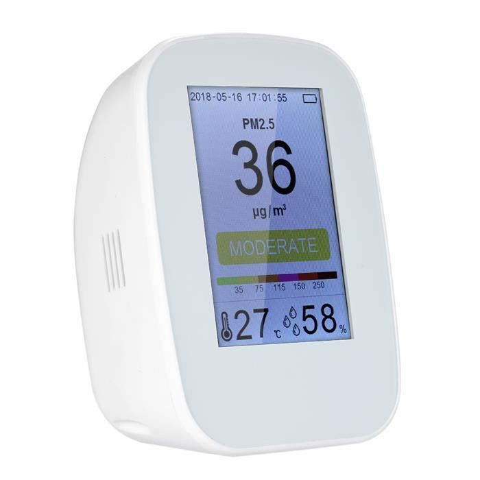 Détecteur de qualité d'air multifonctionnel intérieur - extérieur HCHO et TVOC Tester CO2 mètre moniteur CO₂ testeur avec batterie