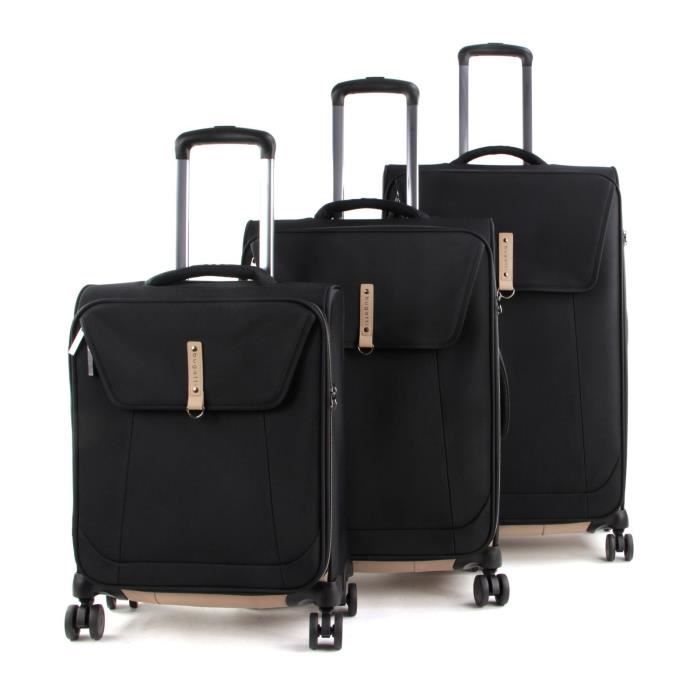 bugatti Modo Soft Luggage Trolley L Black / Cognac [129739] - valise valise ou bagage vendu seul