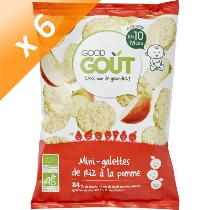 Lot de 6 - GOOD GOUT Mini galette de riz à la pomme BIO - 40 g