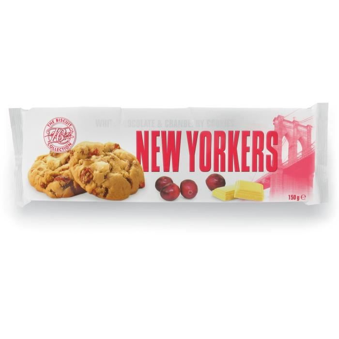 NEW YORKERS Cookies aux Pépites de Chocolat Blanc et Cranberry - 150 g
