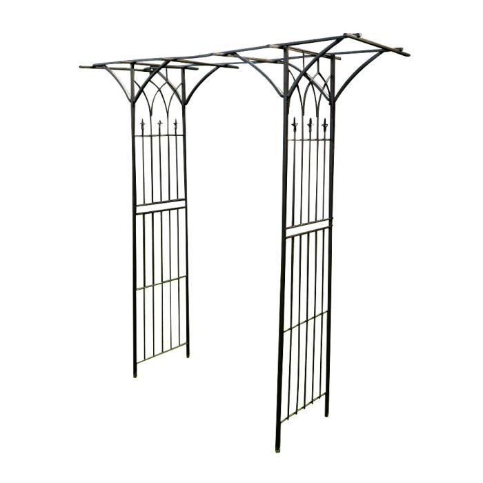 CLP Arceau à rosiers MILANO avec pavillon, en métal, revêtement par poudrage, largeur 110 cm, profondeur 52 cm, hauteur 235 cm235...