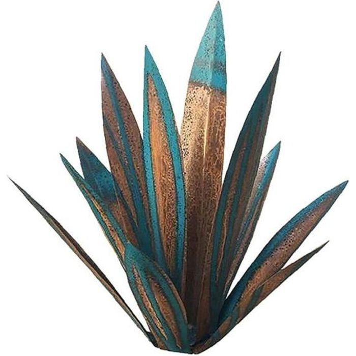 Tequila rustique Sculpture en métal Agave Fer Art Agave Sculpture Statue Jardin Art de jardin Décoration Ornement 35cm Bleu