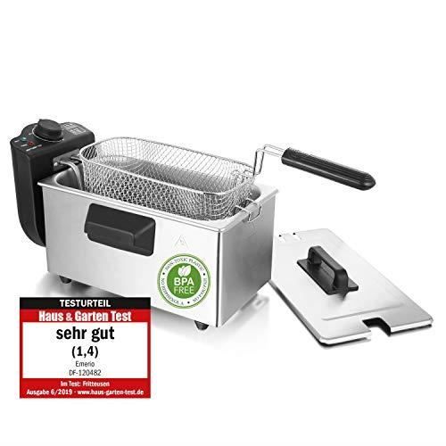 Emerio df-120482 friteuse d'huile, 2000 W, 3 litres, Acier inoxydable, Gris DF-120482