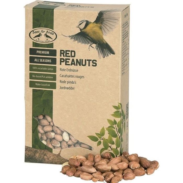 Cacahuètes décortiquées rouges pour oiseaux
