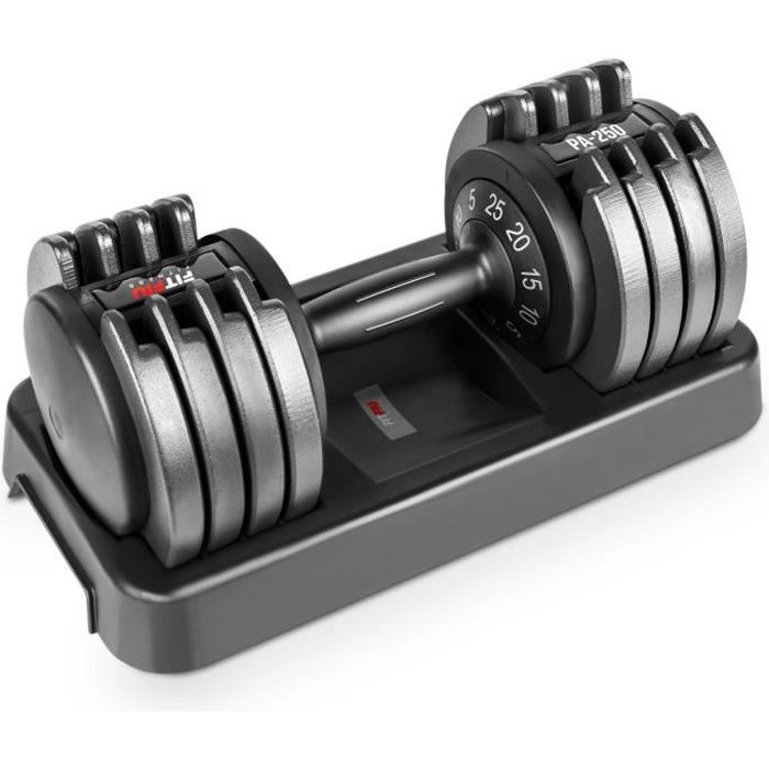 Haltère réglable PA-250 poids de 5kg à 25kg pour la musculation à domicile - FITFIU Fitness