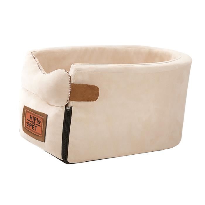 Siège d'appoint de voiture pour animaux de compagnie portable chats transporteur de voyage transportant un panier de Ovale Beige