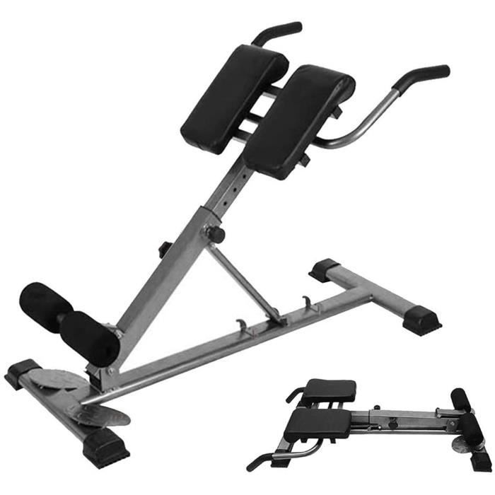 KirinSport Chaise Romaine Banc de musculation pliable Table d’extension arrière Trainer réglable équipement d’entraînement force