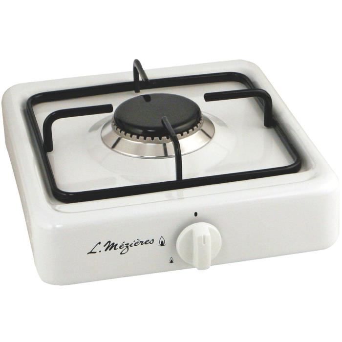 Platine de cuisson gaz 1 feu L.Mézières - 2200 W - Blanc